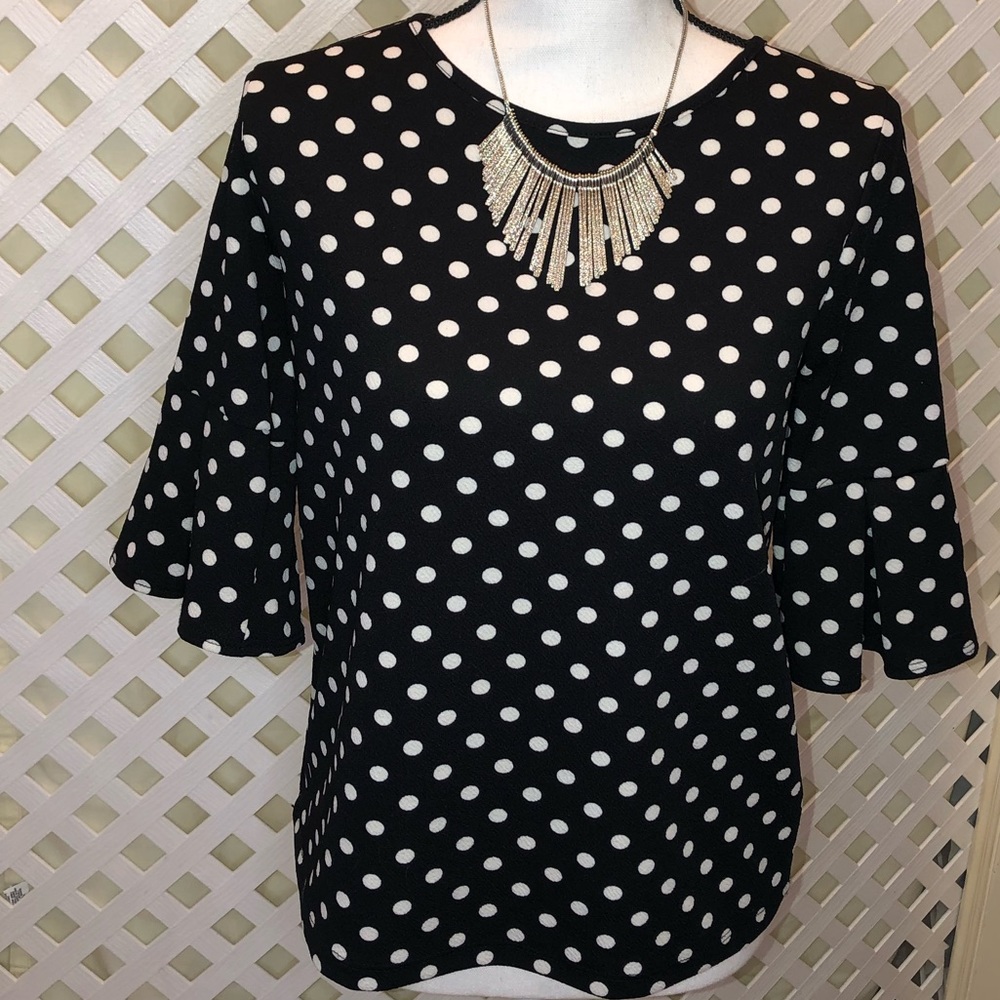 Black & White Polka Dot Top Sz. S